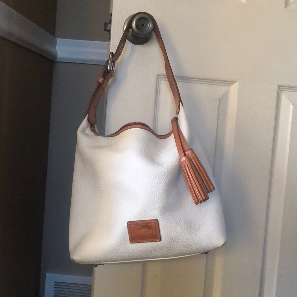 Authentic Dooney & Bourke! White pebbled leather.